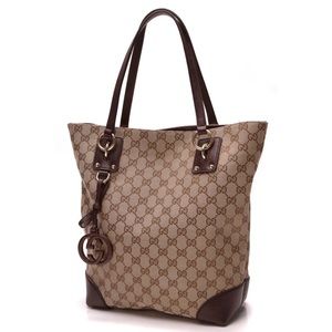 Gucci Medium Canvas Charm Tote / Shoulder Bag